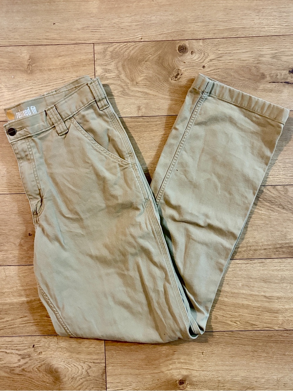 CARHARTT 34 X 36 MEN’S RELAXED FIT CHINOS TAN COTTON BLEND PANTS